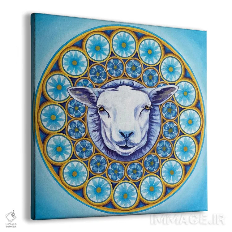 تابلو مندالای آبی دالی اثر دیانا تیتووا - نمای پرسپکتیو محصول