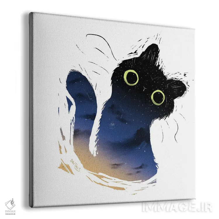 تابلو گربه کهکشانی اثر دن تاویس - نمای پرسپکتیو محصول