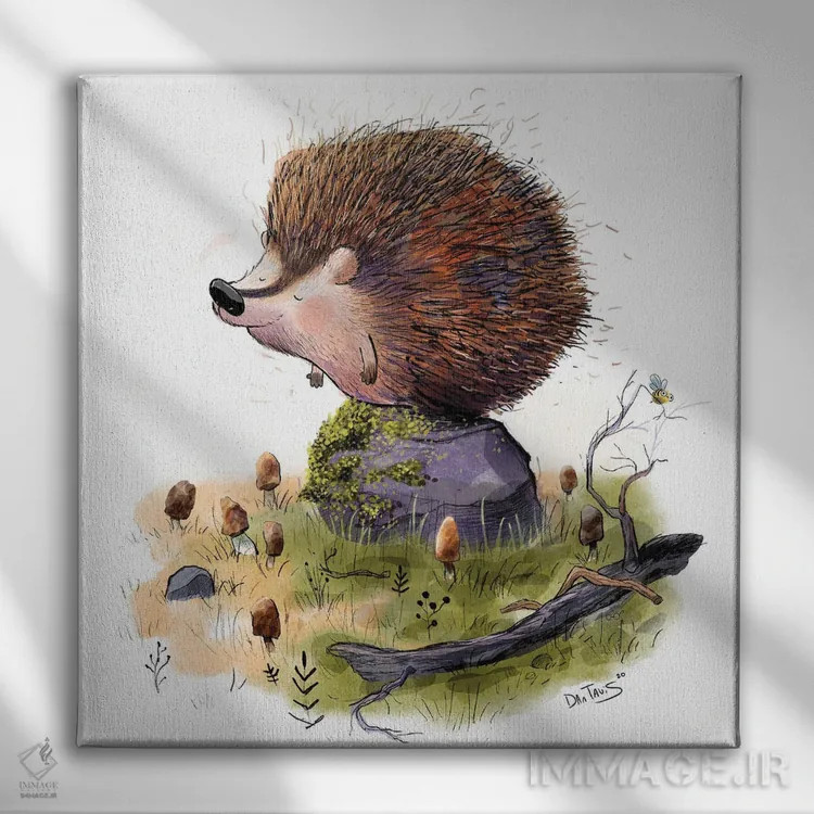 تابلو هنری، خارپشت اثر دن تاویس - نمای روبهرو روی دیوار