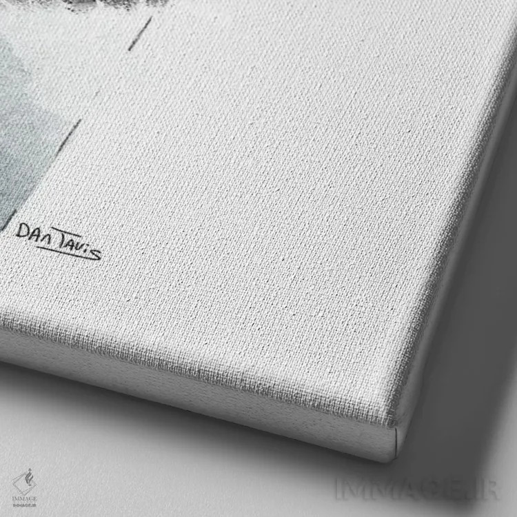 تابلو گربه در قهوه اثر دن تاویس - نمای نزدیک بافت بوم