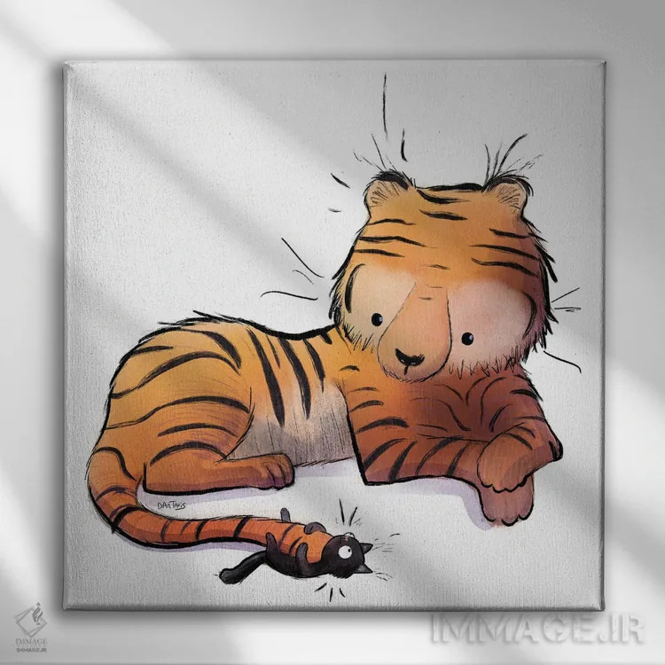 تابلو دوستان گربهای اثر دن تاویس - نمای روبهرو روی دیوار