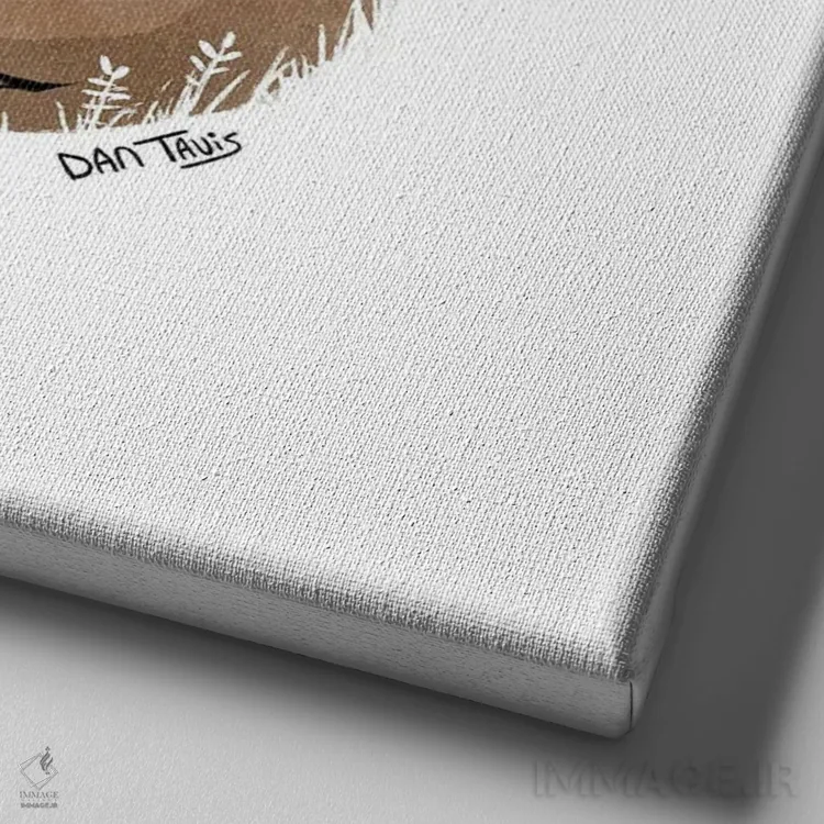 تابلو خرگوش نگهبان اثر دن تاویس - نمای نزدیک بافت بوم