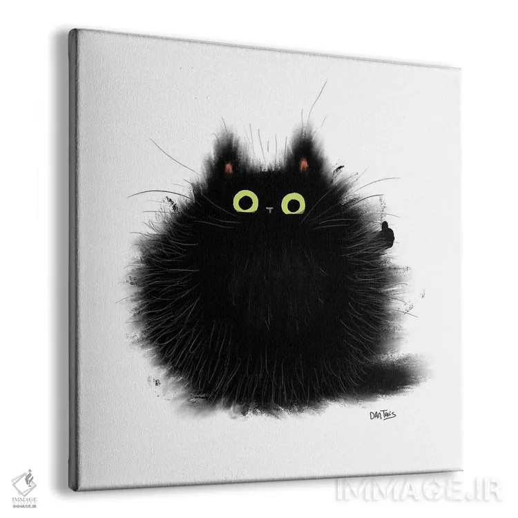 تابلو گربه با شست رو به بالا اثر دن تاویس - نمای پرسپکتیو محصول