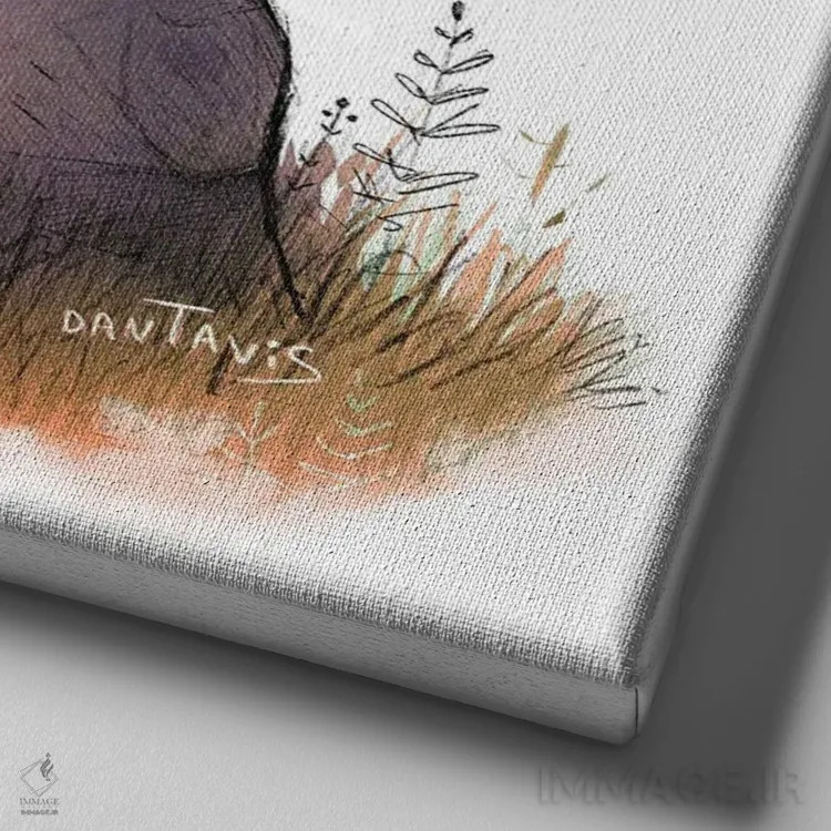 تابلو روباه در پاییز اثر دن تاویس - نمای نزدیک بافت بوم