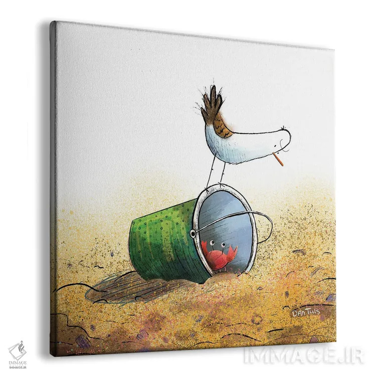 تابلو مرغ دریایی و خرچنگ اثر دن تاویس - نمای پرسپکتیو محصول