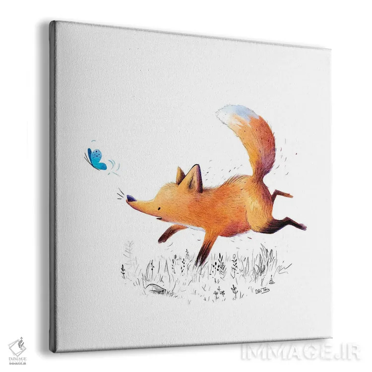 تابلو روباه و پروانه اثر دن تاویس - نمای پرسپکتیو محصول