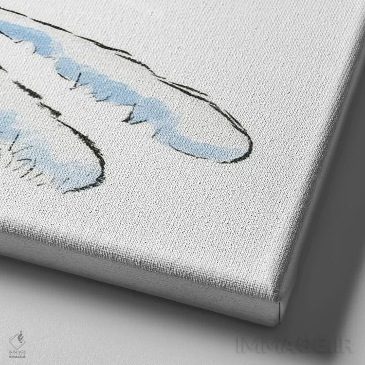 تابلو خرگوش و پروانه اثر دن تاویس - نمای نزدیک بافت بوم