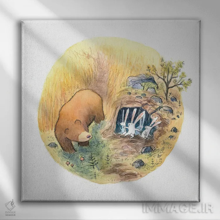 تابلو خانه خرسها اثر دن تاویس - نمای روبهرو روی دیوار