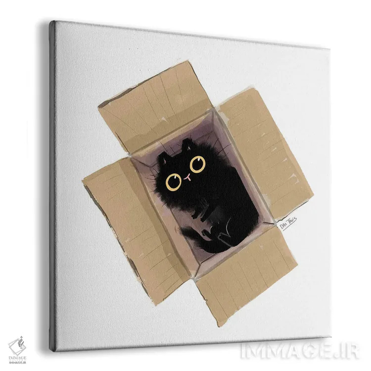 تابلو گربه سیاه در جعبه دو اثر دن تاویس - نمای پرسپکتیو محصول