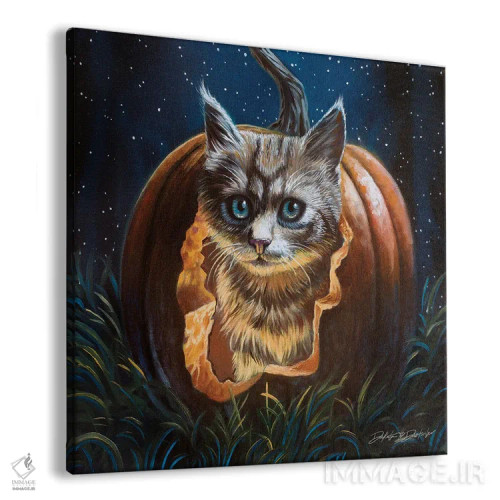 تابلو بچهگربه گرسنه هالووین اثر دکوتا دیتویلر - نمای پرسپکتیو محصول