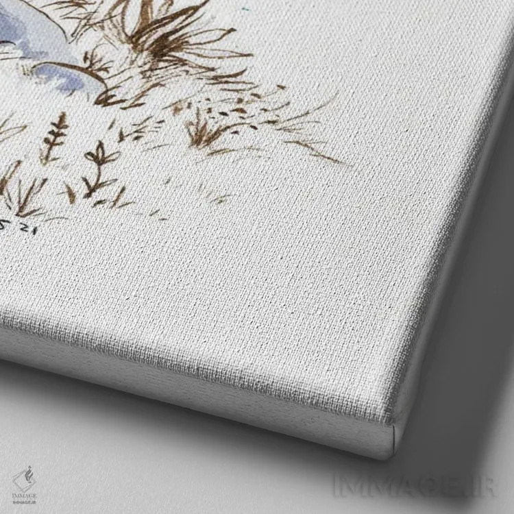 تابلو پنگوئن و پروانه اثر دن تاویس - نمای نزدیک بافت بوم