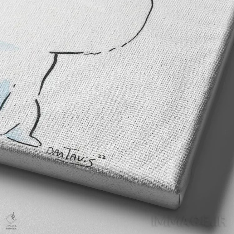 تابلو خرگوش و اردک اثر دن تاویس - نمای نزدیک بافت بوم