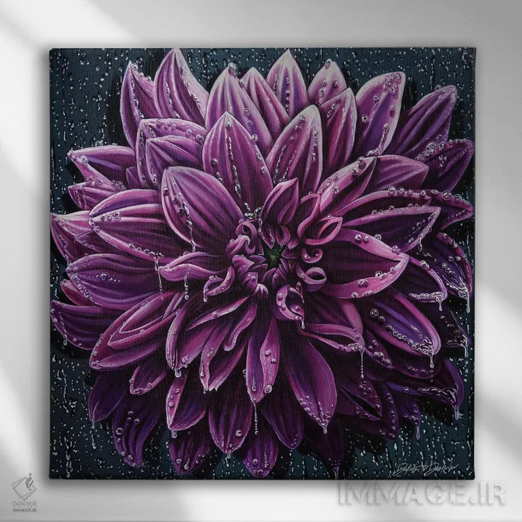 تابلو باران بنفش اثر دکوتا دیتویلر - نمای روبهرو روی دیوار