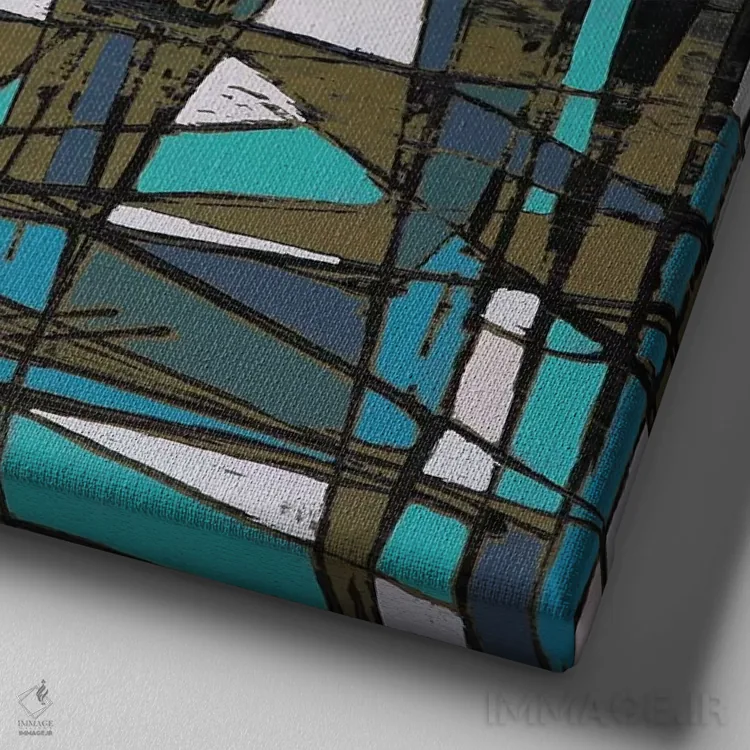 تابلو زیپلین ۱۹۵۲ (بالن هوایی) اثر آلیشیا دان - نمای نزدیک بافت بوم