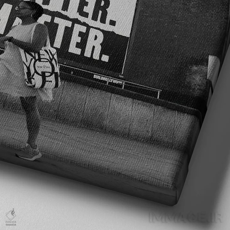 تابلو قهوه کمک میکند اثر آمادئوس لانگ - نمای نزدیک بافت بوم