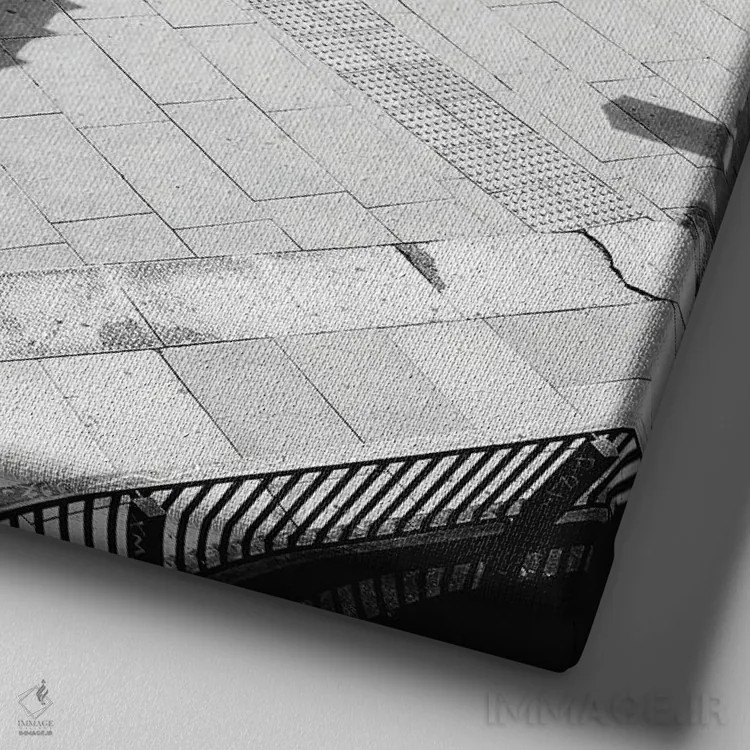 تابلو رویاها بدون تلاش تو عملی نمیشوند اثر آمادئوس لانگ - نمای نزدیک بافت بوم