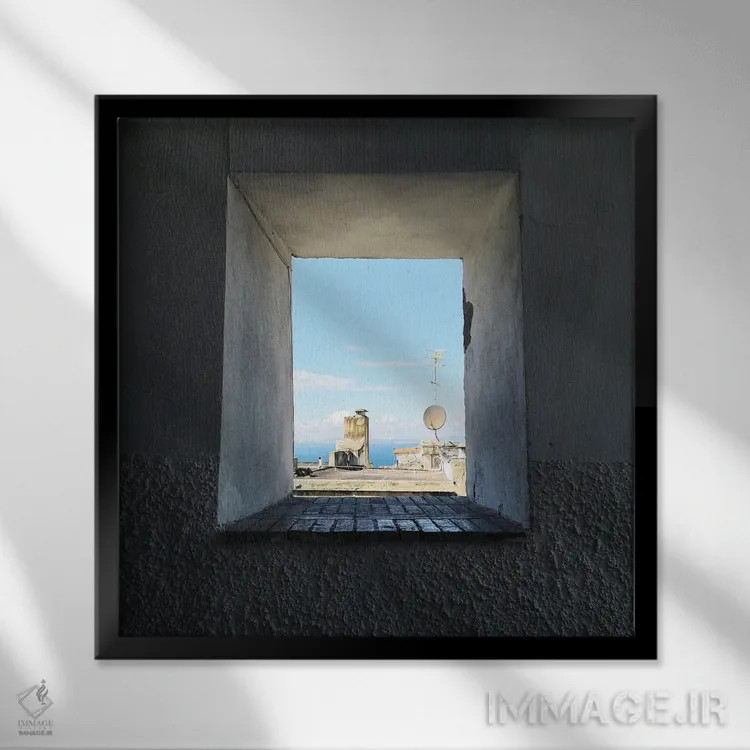 تابلو آمستردام اثر آمادئوس لانگ - نمای قابدار مشکی