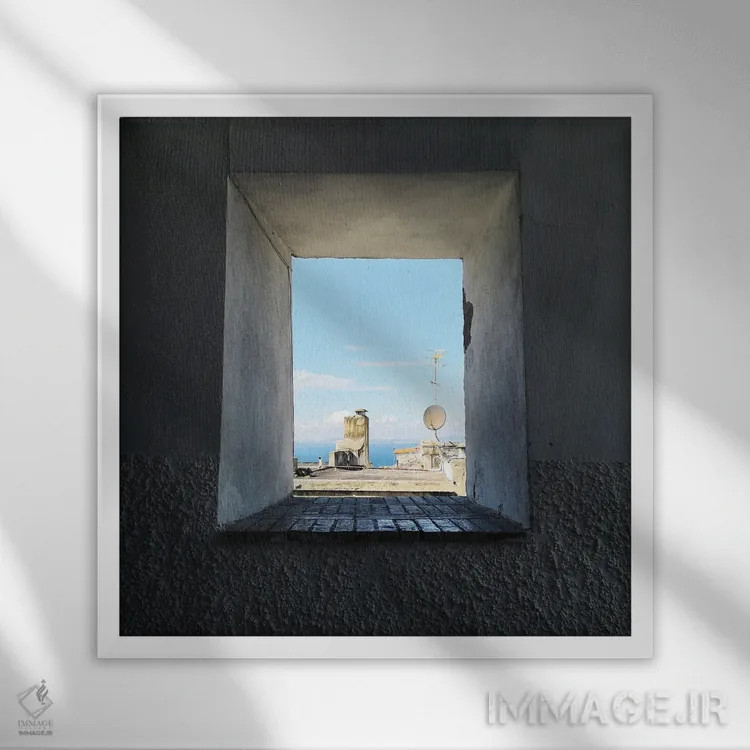 تابلو آمستردام اثر آمادئوس لانگ - نمای قابدار سفید