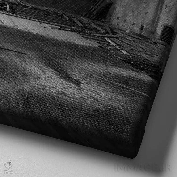 تابلو لندن اثر آمادئوس لانگ - نمای نزدیک بافت بوم