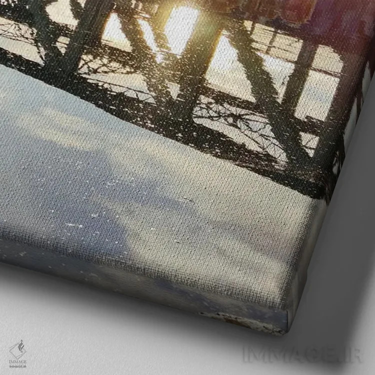 تابلو مونیخ اثر آمادئوس لانگ - نمای نزدیک بافت بوم