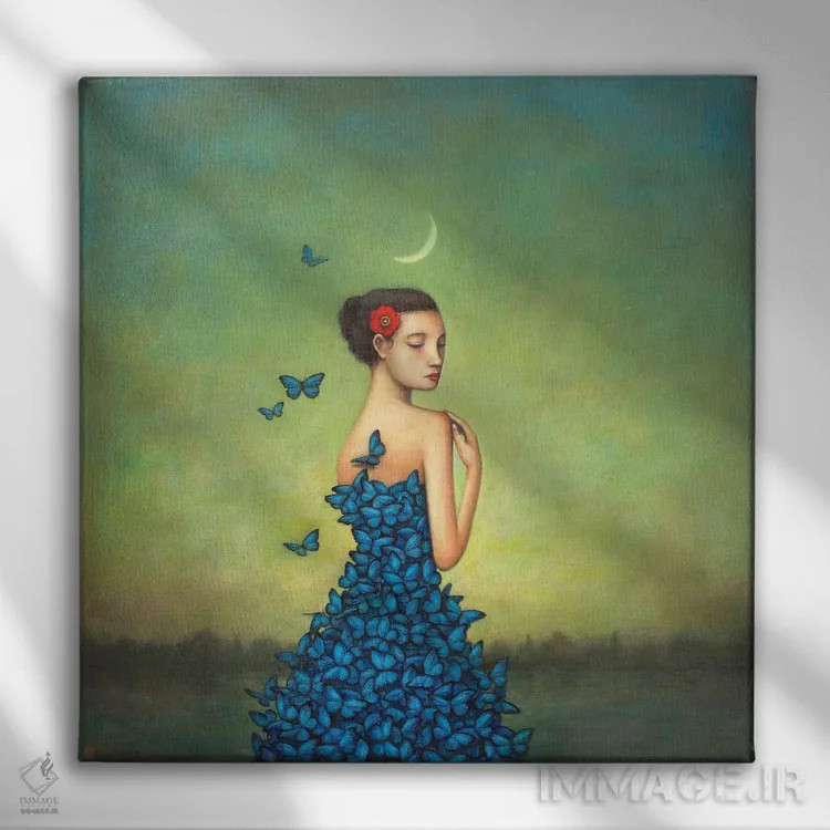 تابلو شادی در میان ابرها اثر دوی هوین - نمای روبهرو روی دیوار