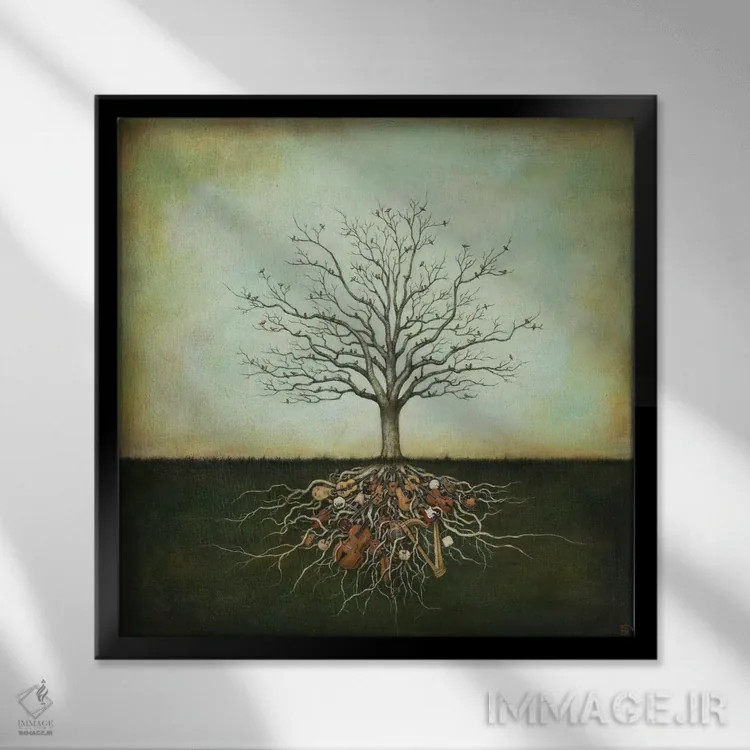 تابلو رویاپردازان کیهانی اثر دوی هوین - نمای قابدار مشکی