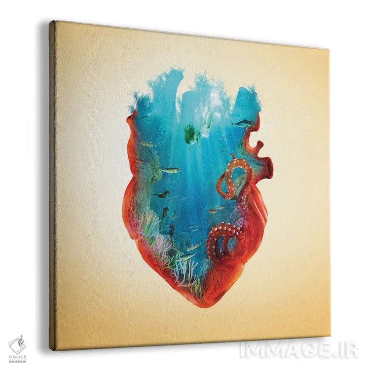 تابلو قلب غوطهور اثر دیوگو وریسیمو - نمای پرسپکتیو محصول