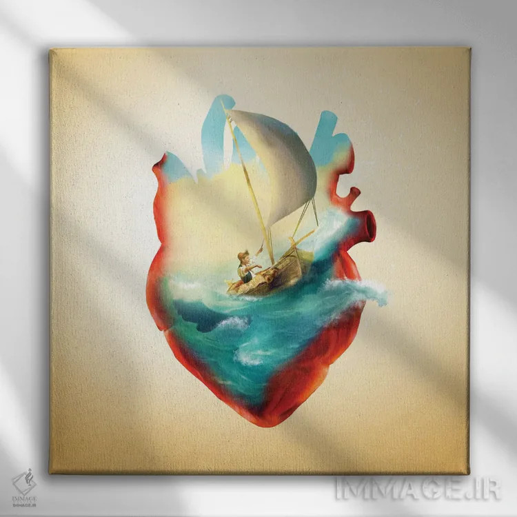 تابلو قلب دریانورد اثر دیوگو وریسیمو - نمای روبهرو روی دیوار