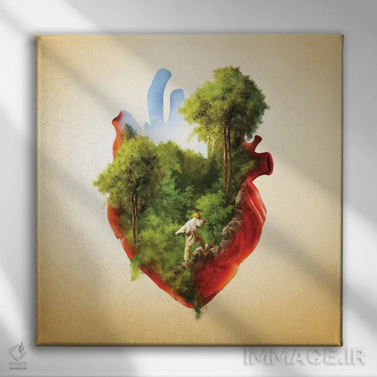 تابلو قلب جستوجوگر اثر دیوگو وریسیمو - نمای روبهرو روی دیوار