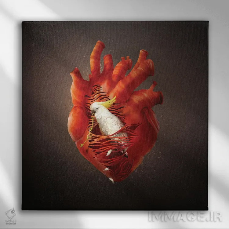 تابلو قلبی که میگشاید اثر دیوگو وریسیمو - نمای روبهرو روی دیوار