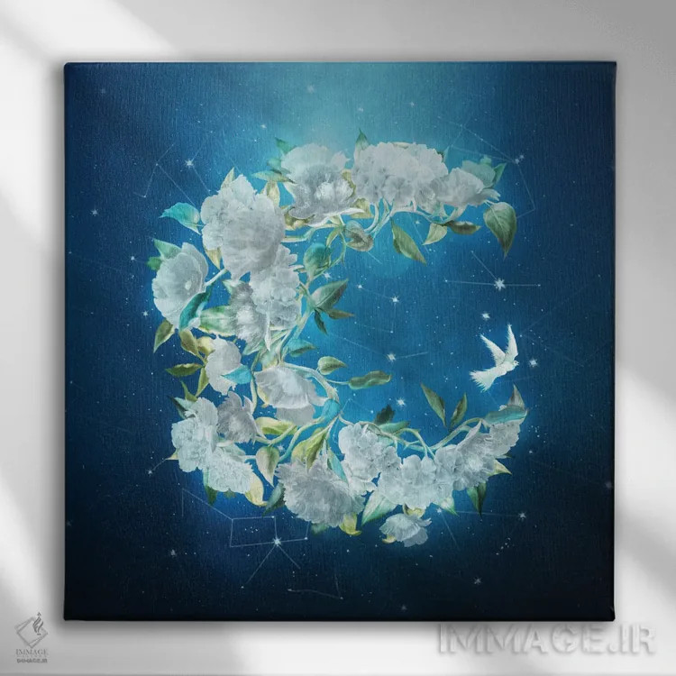 تابلو گلهای نور ماه اثر دیوگو وریسیمو - نمای روبهرو روی دیوار