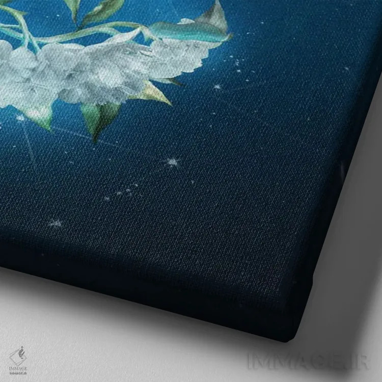 تابلو گلهای نور ماه اثر دیوگو وریسیمو - نمای نزدیک بافت بوم