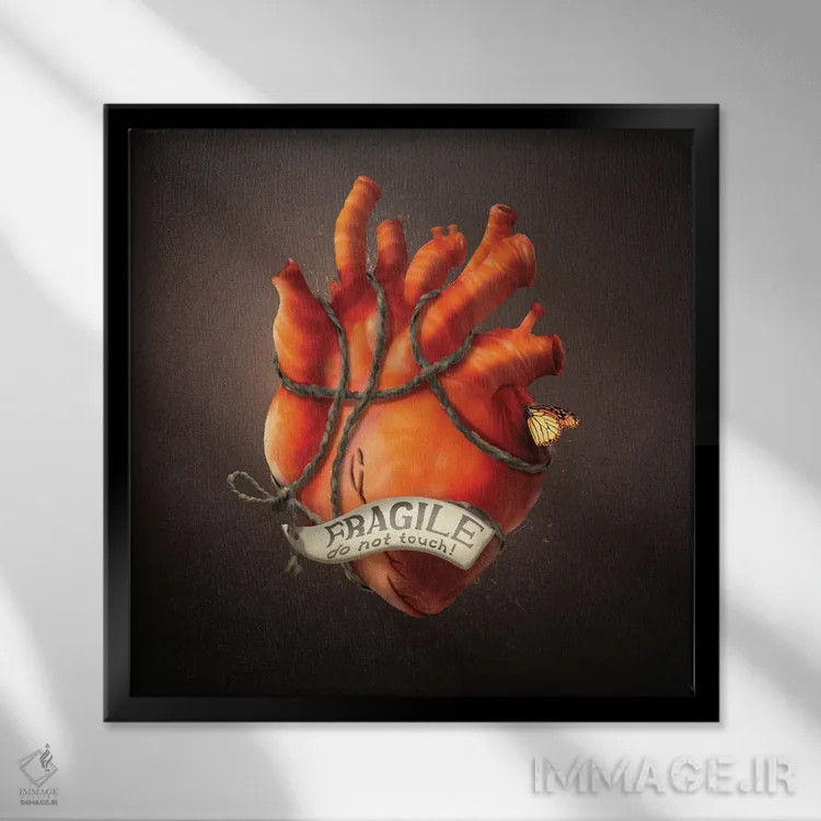 تابلو قلب شکننده اثر دیوگو وریسیمو - نمای قابدار مشکی