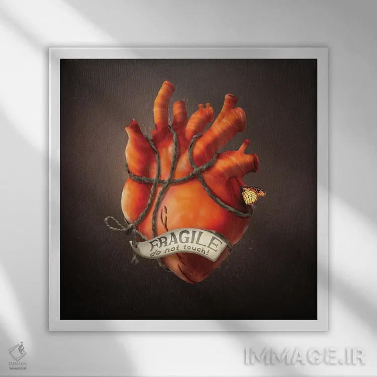 تابلو قلب شکننده اثر دیوگو وریسیمو - نمای قابدار سفید