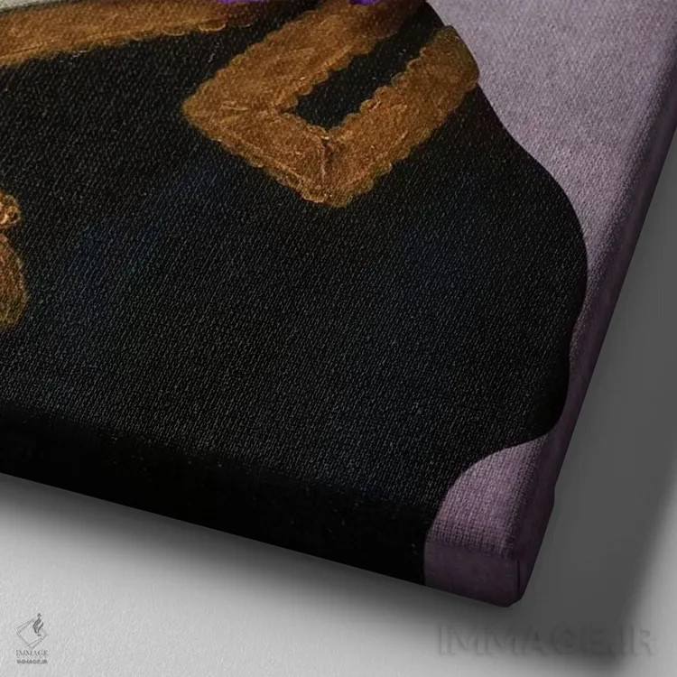 تابلو مارکزا (بانوی اشرافی ایتالیایی) اثر دیوگو وریسیمو - نمای نزدیک بافت بوم