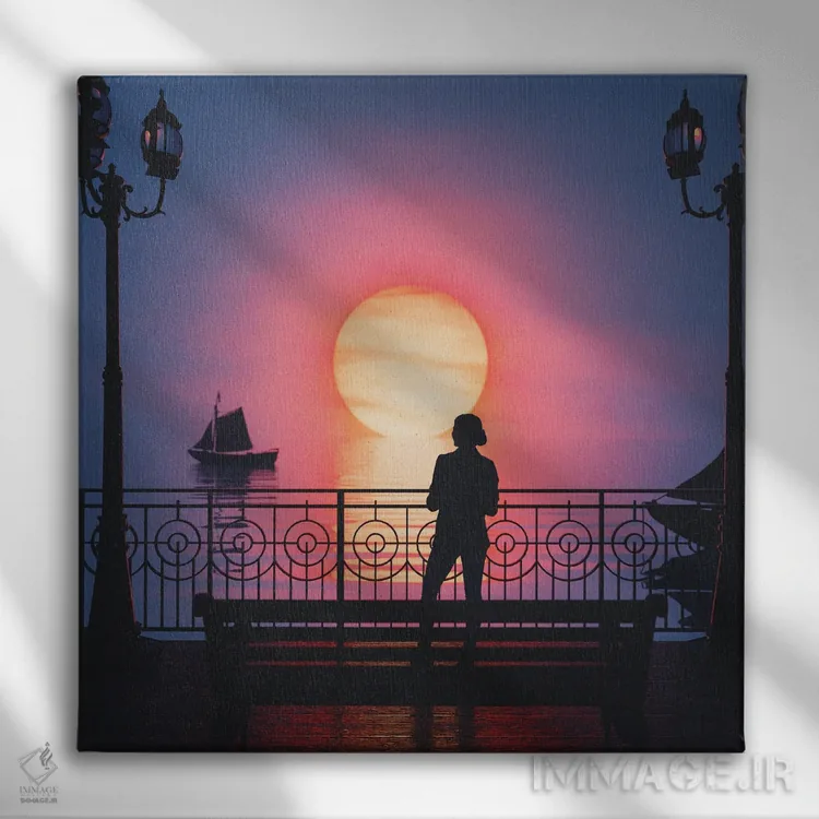 تابلو غروب آرام اثر داوانش آتری - نمای روبهرو روی دیوار