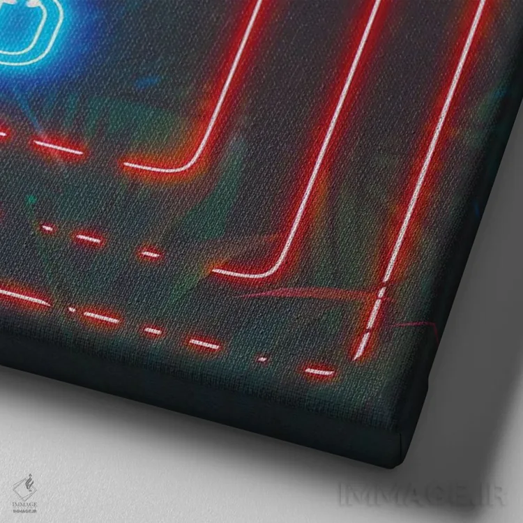 تابلو همهچیز رو به راه است اثر داوانش آتری - نمای نزدیک بافت بوم