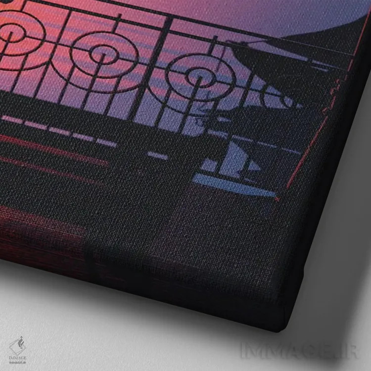 تابلو غروب آرام اثر داوانش آتری - نمای نزدیک بافت بوم