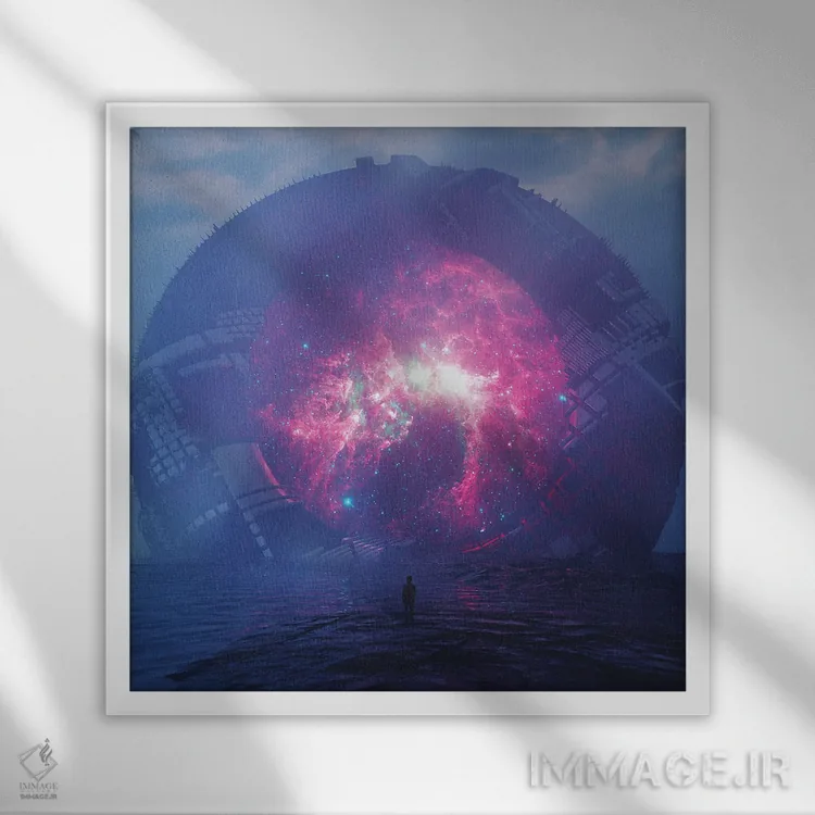 تابلو منبع اثر داوانش آتری - نمای قابدار سفید