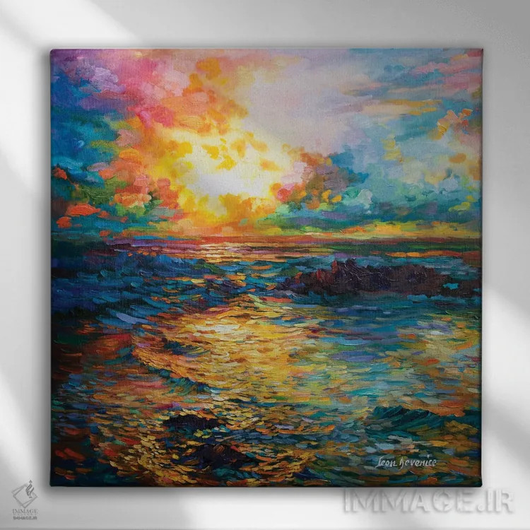تابلو غروب پاکدامنانه اثر لئون دوونیس - نمای روبهرو روی دیوار