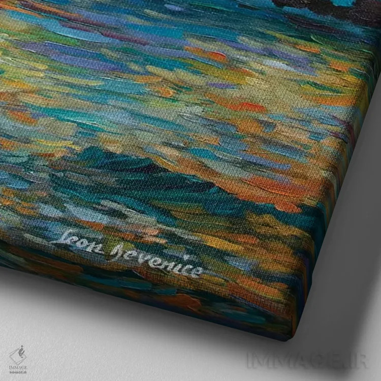 تابلو غروب پاکدامنانه اثر لئون دوونیس - نمای نزدیک بافت بوم