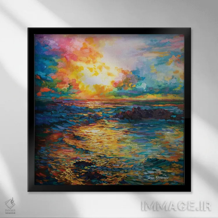 تابلو غروب پاکدامنانه اثر لئون دوونیس - نمای قابدار مشکی