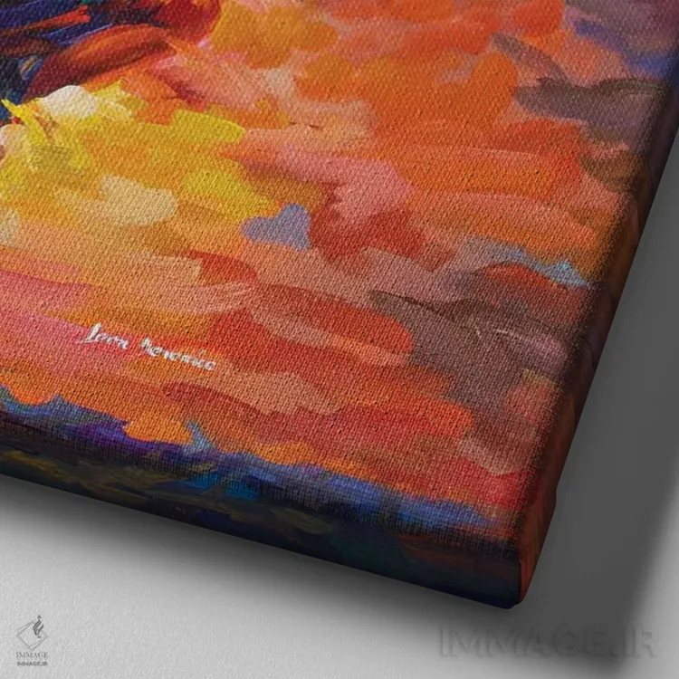 تابلو هنر تانگو اثر لئون دوونیس - نمای نزدیک بافت بوم