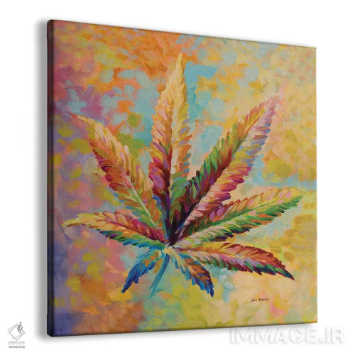 تابلو برگ ماریجوانا نسخه ۱ اثر لئون دوونیس - نمای پرسپکتیو محصول