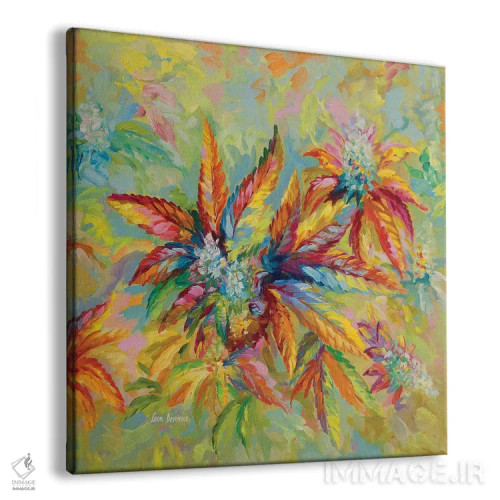 تابلو غنچه و برگ ماریجوانا اثر لئون دوونیس - نمای پرسپکتیو محصول