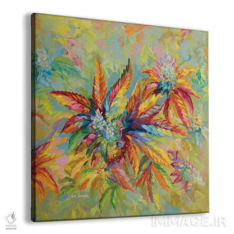 تابلو غنچه و برگ ماریجوانا اثر لئون دوونیس - نمای پرسپکتیو محصول