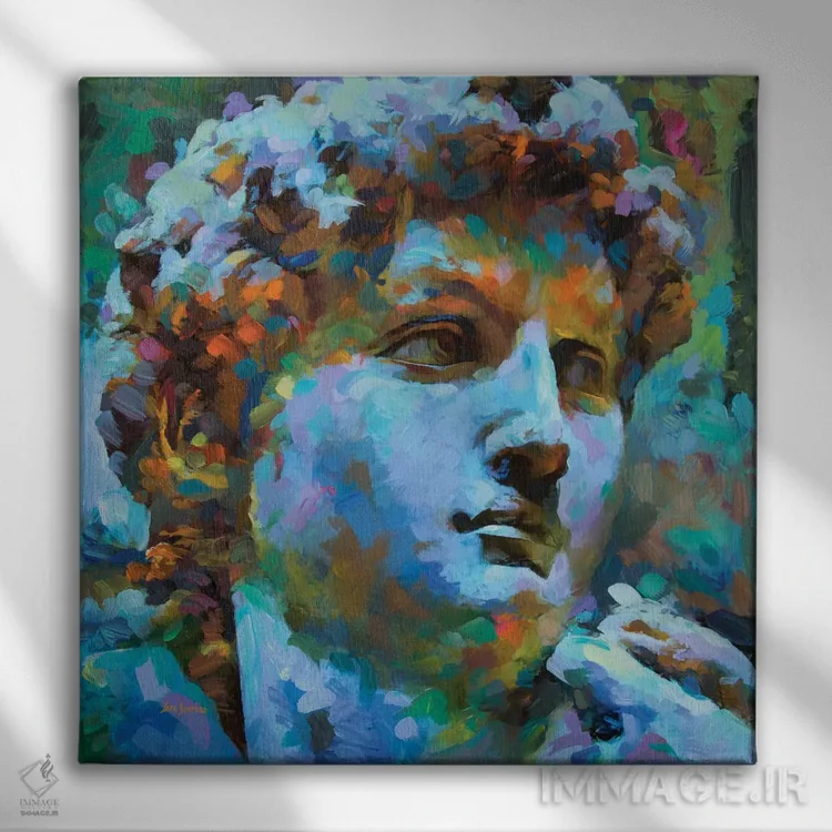 تابلو دیوید (مجسمه یا چهره معروف) اثر لئون دوونیس - نمای روبهرو روی دیوار