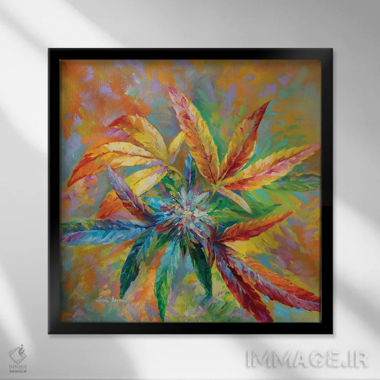 تابلو هنر ماریجوانا اثر لئون دوونیس - نمای قابدار مشکی