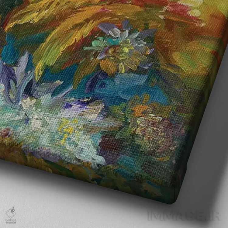 تابلو بهشت ماریجوانا اثر لئون دوونیس - نمای نزدیک بافت بوم