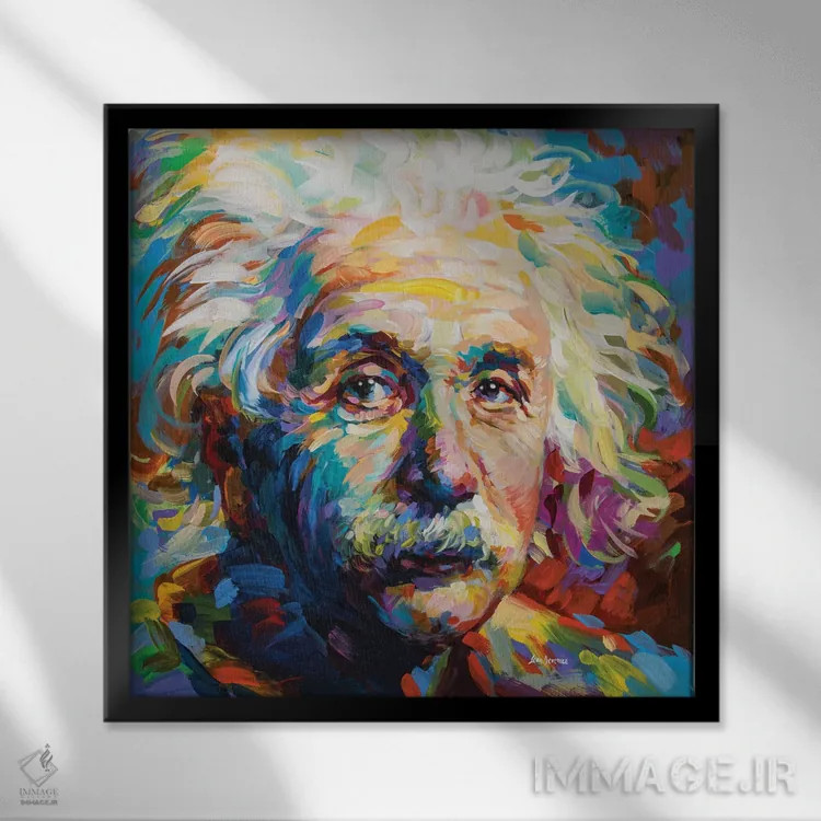تابلو اینشتین اثر لئون دوونیس - نمای قابدار مشکی